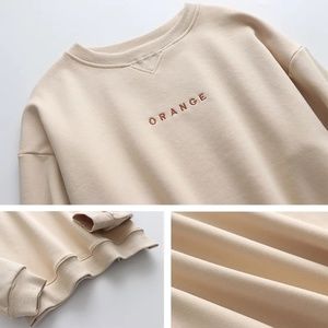 Autumn Embroidered Woman Crew Sweatshirt